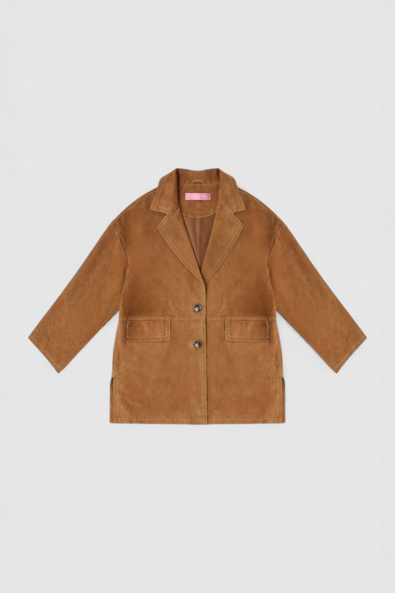 BLAZER LONG 2 POCHES HAVANE