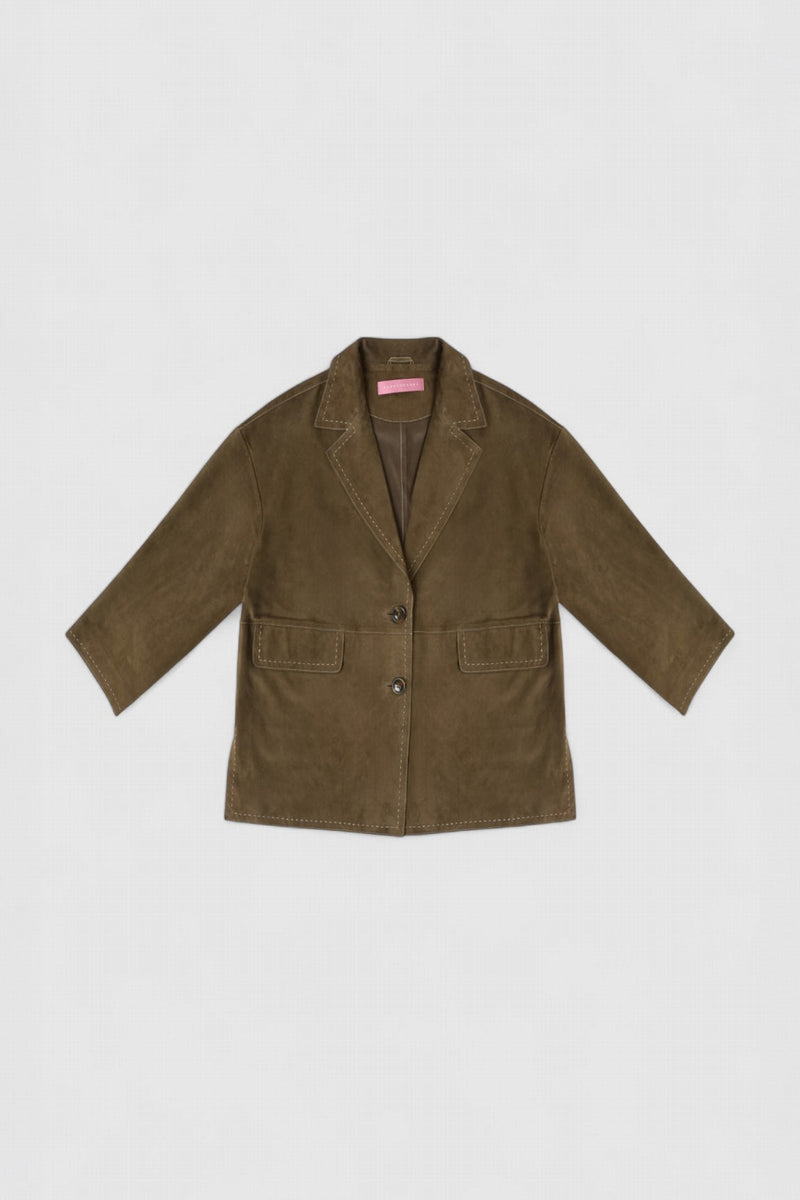 BLAZER LONG 2 POCHES KAKI