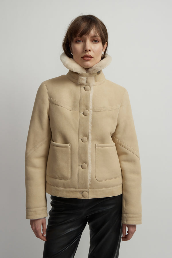 VESTE EN PEAU LAINÉE