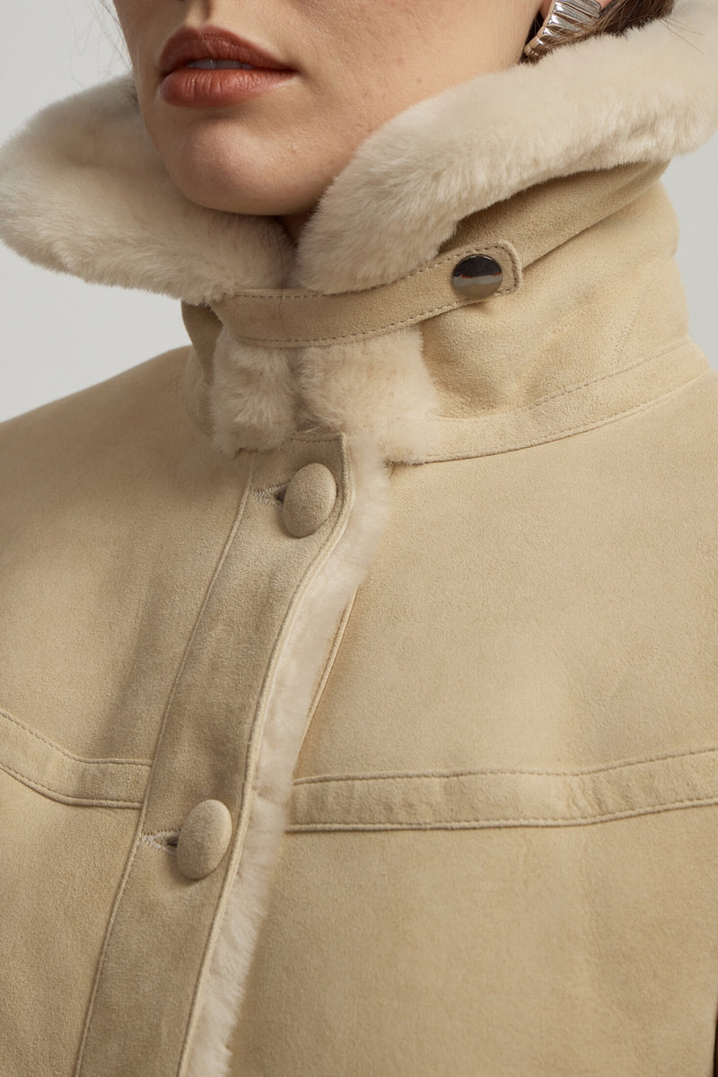 VESTE EN PEAU LAINÉE