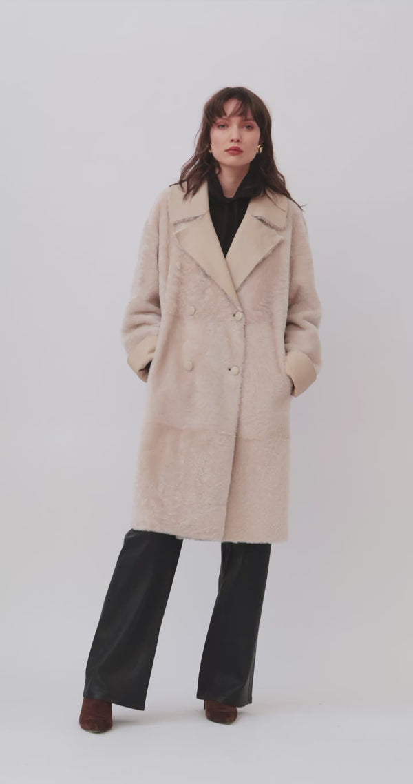 SHERRYL - Manteau réversible en agneau merinillo façon astrakan