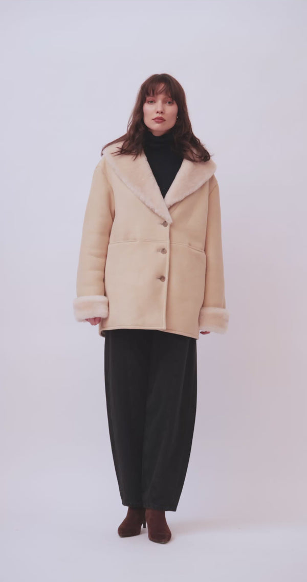 Manteau BRITANY – Peau Lainée d’Agneau